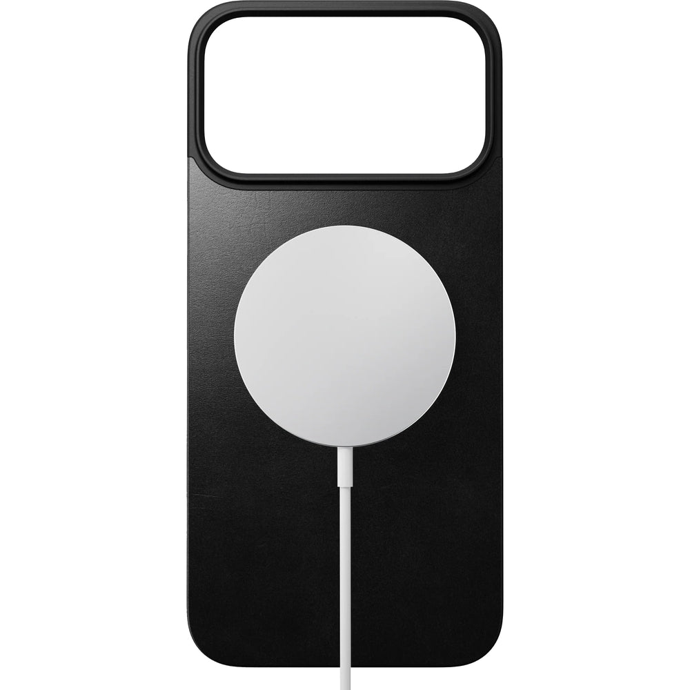 Leder Handyhülle für iPhone 17 Pro Max, Nomad Magnetic Leather Back Horween Series mit MagSafe, Schwarz