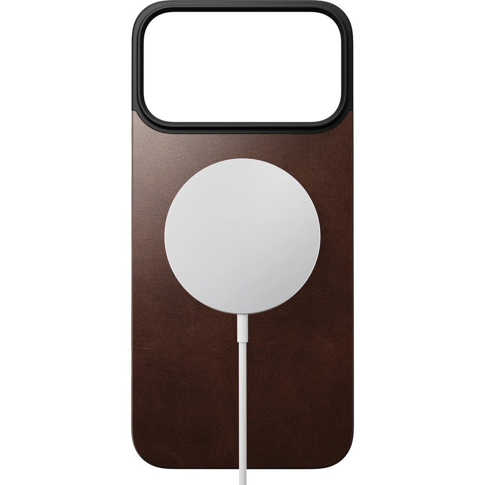Leder Handyhülle für iPhone 17 Pro Max, Nomad Magnetic Leather Back Horween Series mit MagSafe, Braun