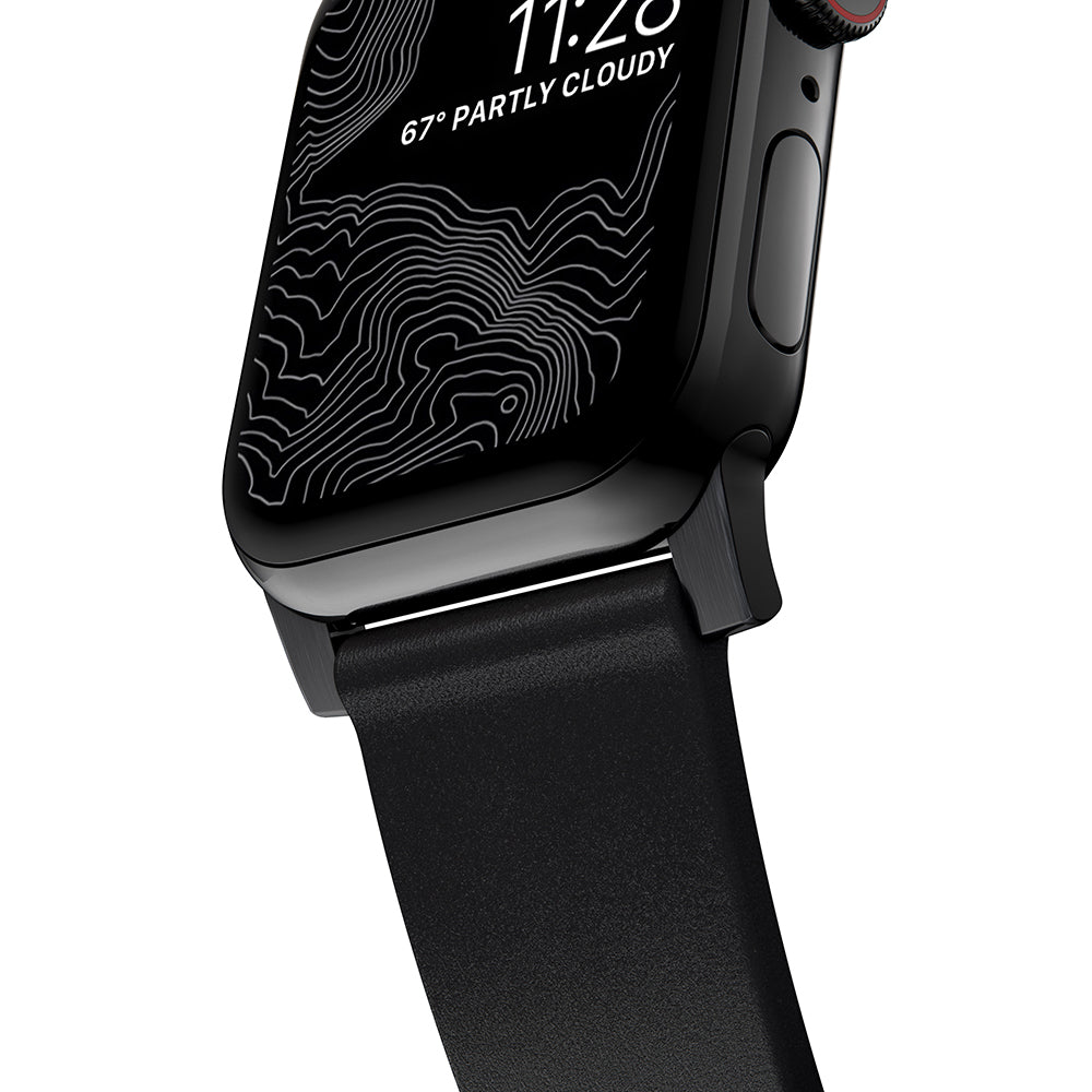 Lederarmband für Apple Watch 49/46/45/44 mm, Nomad Modern Band, Schwarz