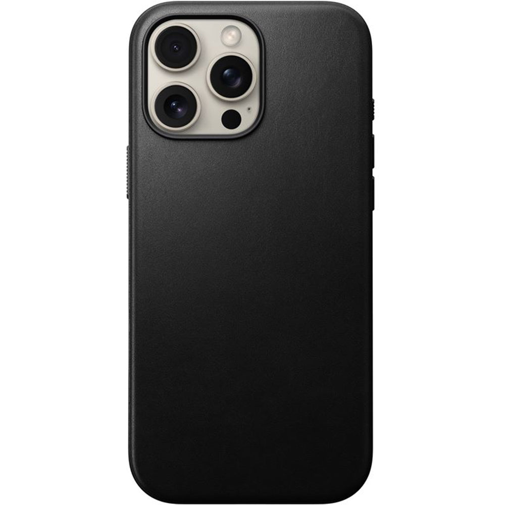 Leder Handyhülle für iPhone 16 Pro Max, Nomad Modern Leather mit MagSafe, Schwarz
