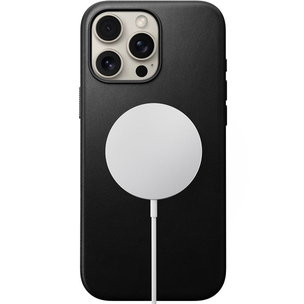 Leder Handyhülle für iPhone 16 Pro Max, Nomad Modern Leather mit MagSafe, Schwarz