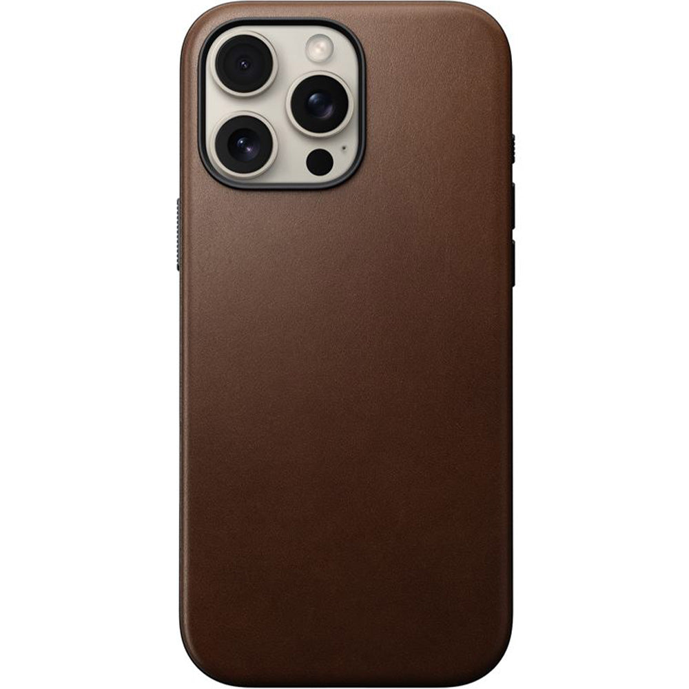 Leder Handyhülle für iPhone 16 Pro Max, Nomad Modern Leather mit MagSafe, Dunkelbraun