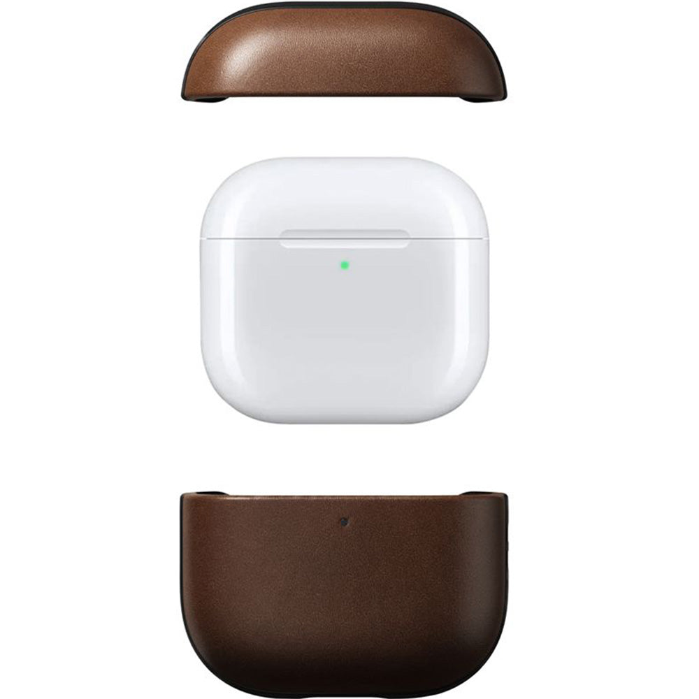 Hülle für AirPods 4, Nomad Modern Leather Case, Braun