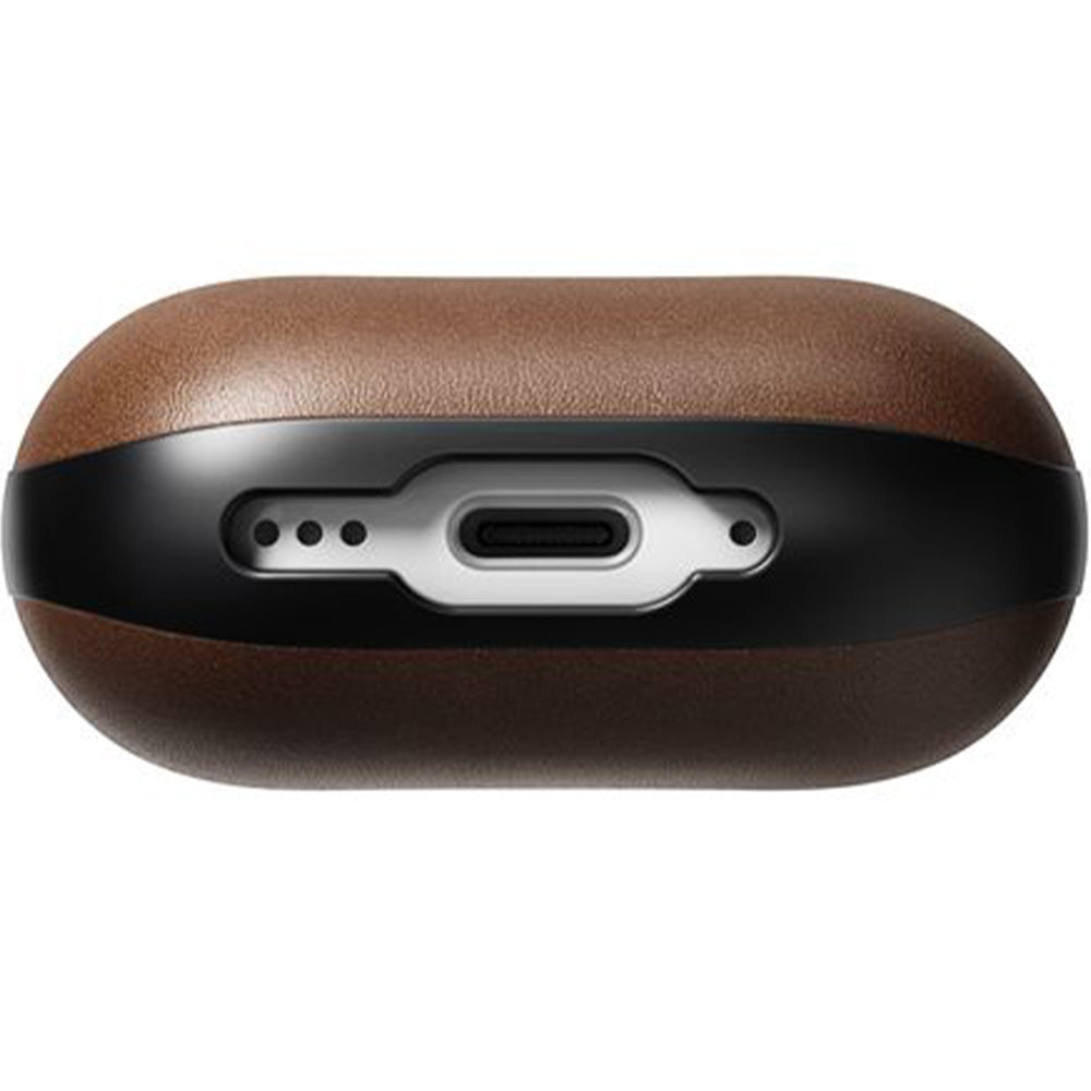 Hülle für AirPods 4, Nomad Modern Leather Case, Braun