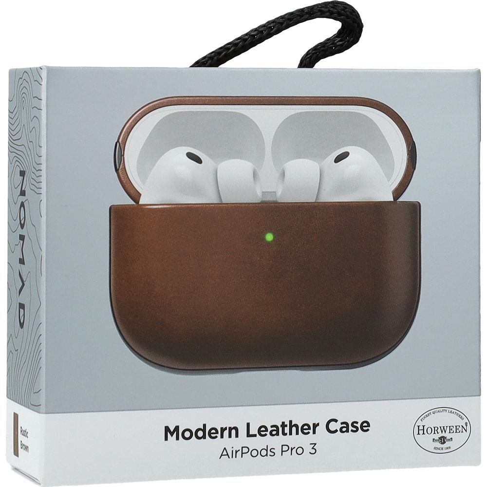 Hülle für AirPods Pro 3, Nomad Modern Leather Horween Series, Braun
