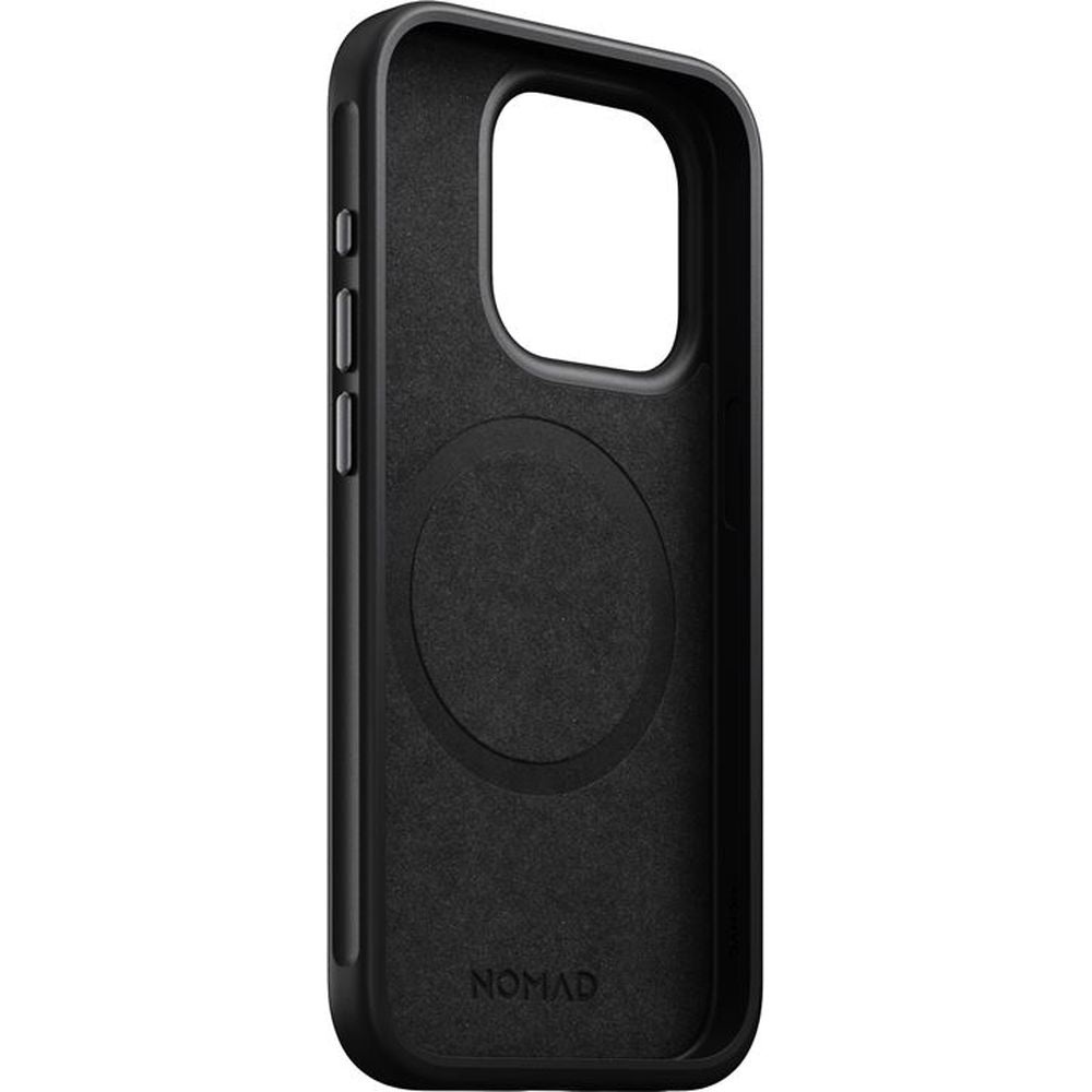 Leder Schutzhülle Nomad Modern Leather MagSafe für iPhone 15 Pro, Schwarz