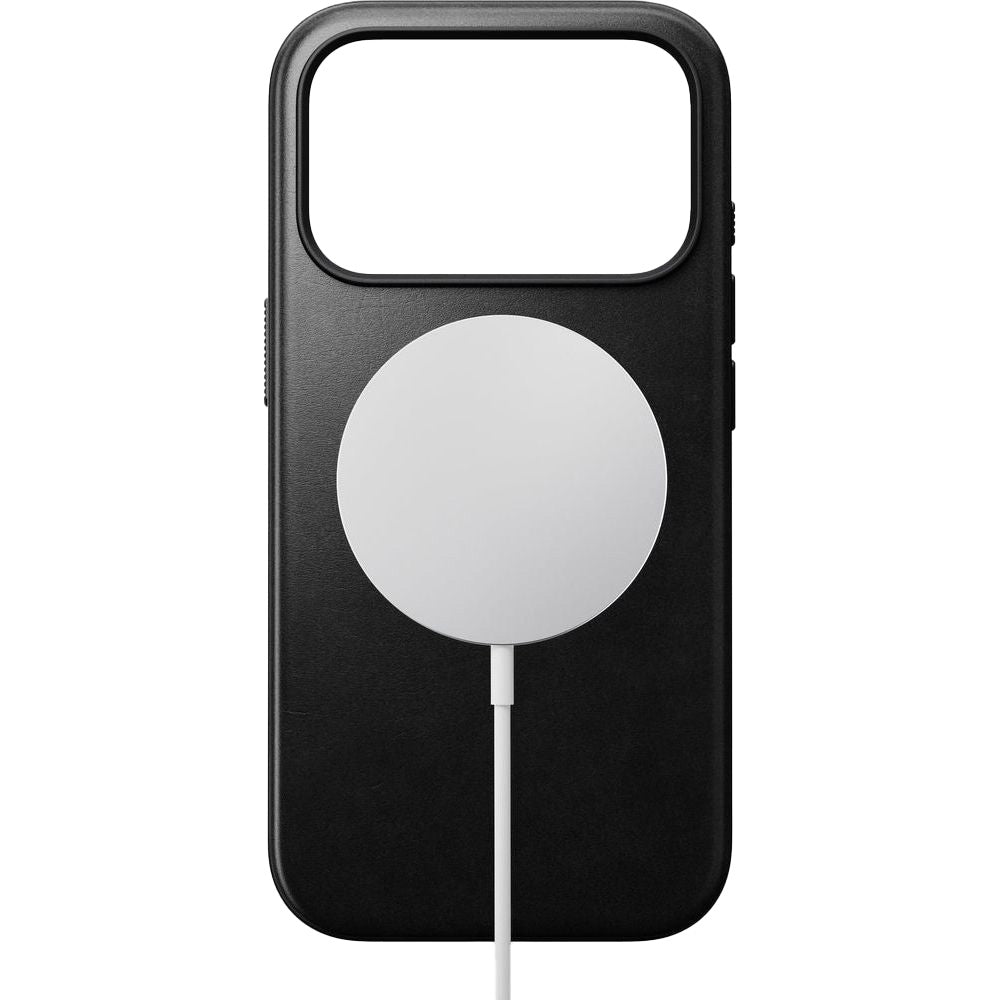 Handyhülle aus Naturleder für iPhone 17 Pro, Nomad Modern Leather Case Horween Series mit MagSafe, Schwarz