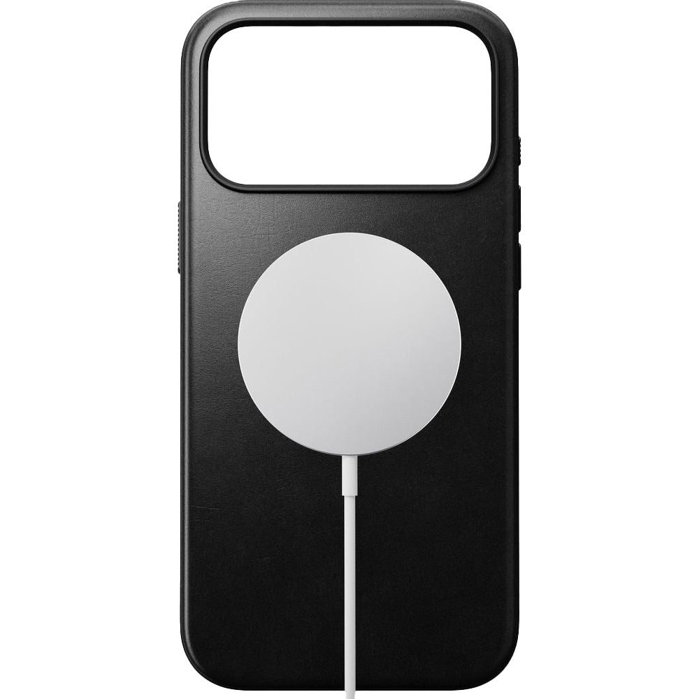 Handyhülle aus Naturleder für iPhone 17 Pro Max, Nomad Modern Leather Case Horween Series mit MagSafe, Schwarz