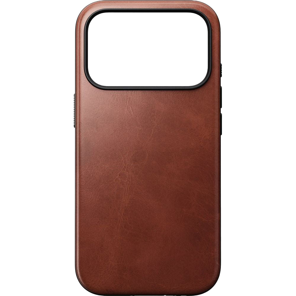 Handyhülle aus Naturleder für iPhone 17 Pro, Nomad Modern Leather Case Horween Series mit MagSafe, Braun