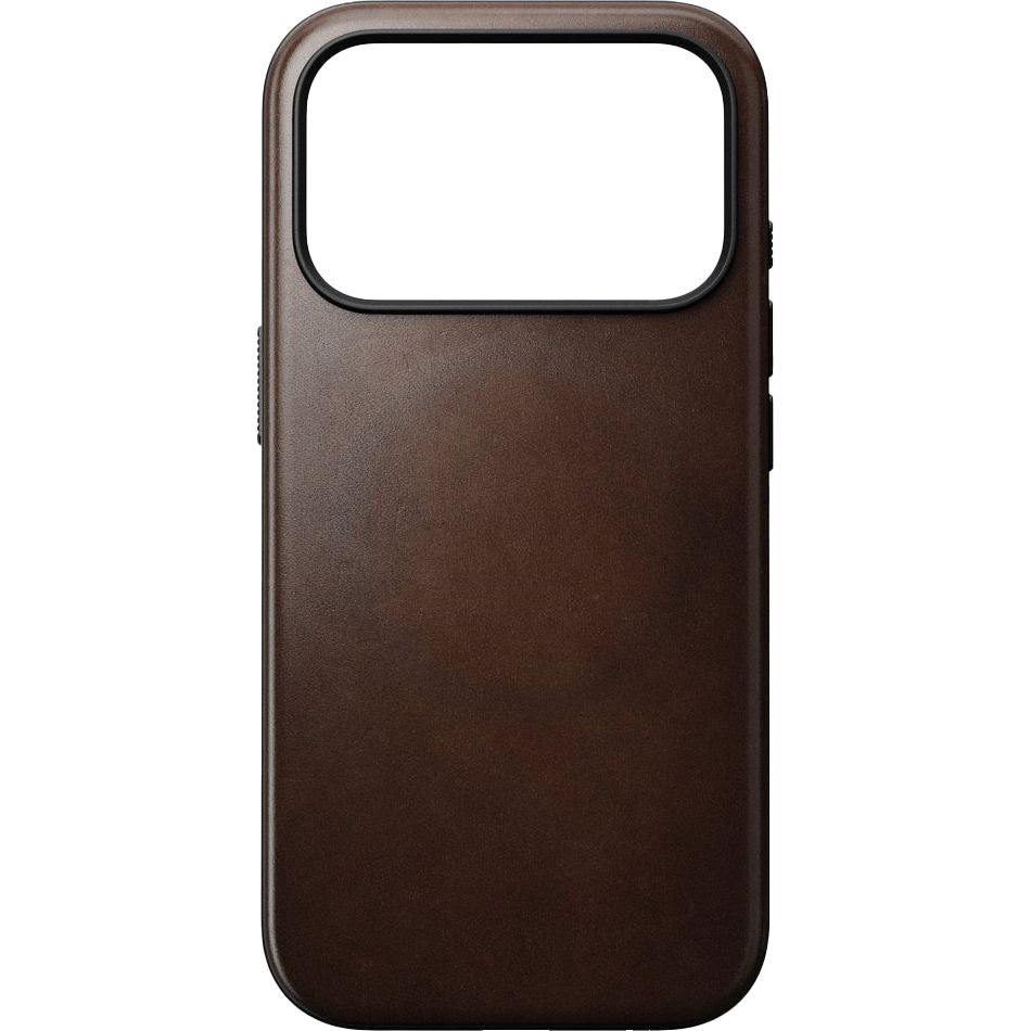 Handyhülle aus Naturleder für iPhone 17 Pro, Nomad Modern Leather Case Horween Series mit MagSafe, Rustikal Braun