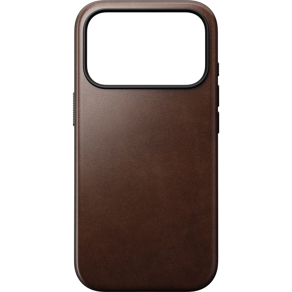 Handyhülle aus Naturleder für iPhone 17 Pro, Nomad Modern Leather Case Horween Series mit MagSafe, Rustikal Braun