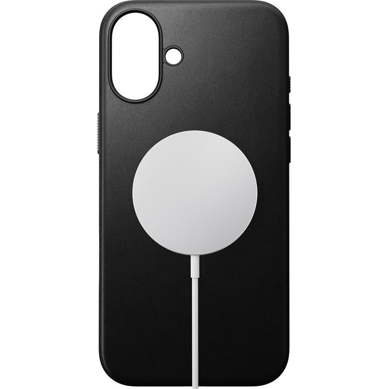 Leder Handyhülle für iPhone 16 Plus, Nomad Modern Leather MagSafe, Schwarz