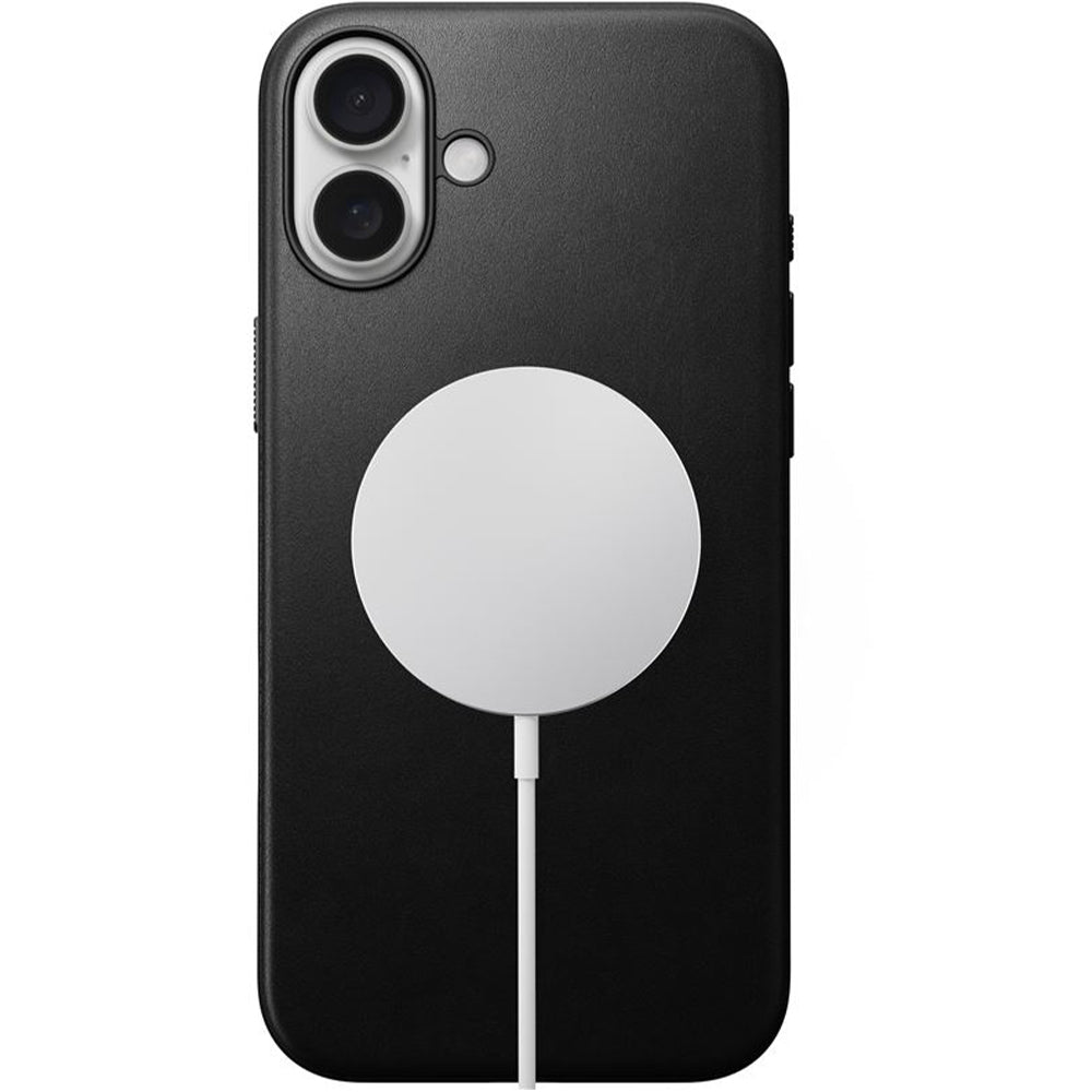 Leder Handyhülle für iPhone 16 Plus, Nomad Modern Leather MagSafe, Schwarz