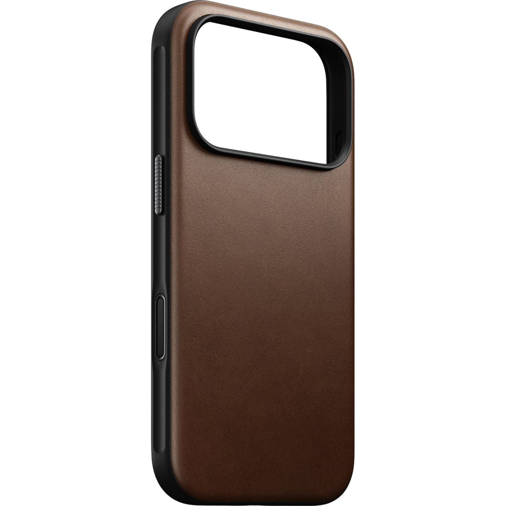 Handyhülle aus Naturleder für iPhone 17 Pro, Nomad Modern Leather Case mit MagSafe, Braun