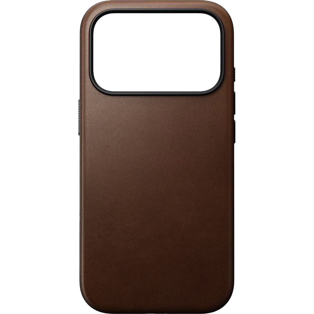 Handyhülle aus Naturleder für iPhone 17 Pro, Nomad Modern Leather Case mit MagSafe, Braun