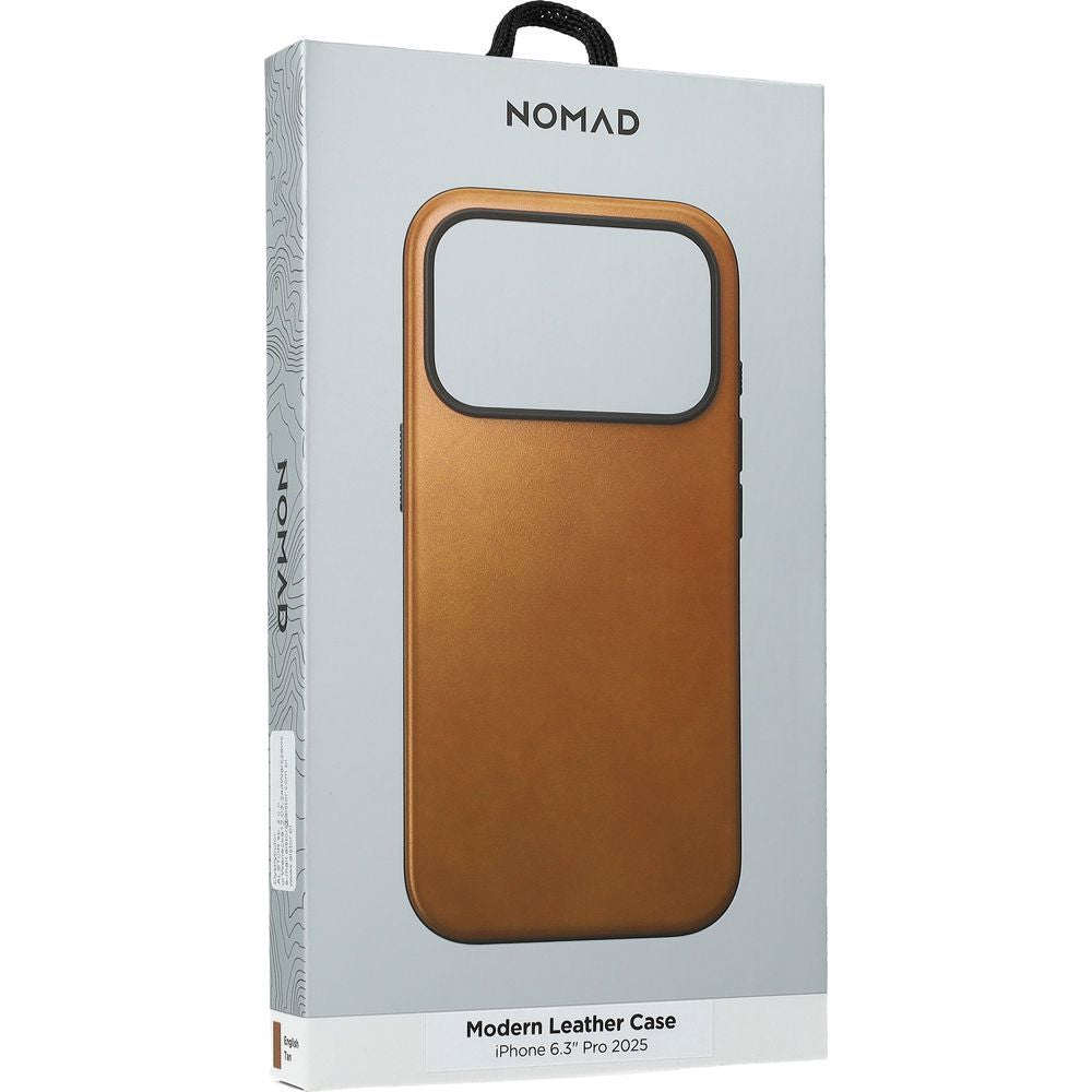 Handyhülle aus Naturleder für iPhone 17 Pro, Nomad Modern Leather Case mit MagSafe, Hellbraun