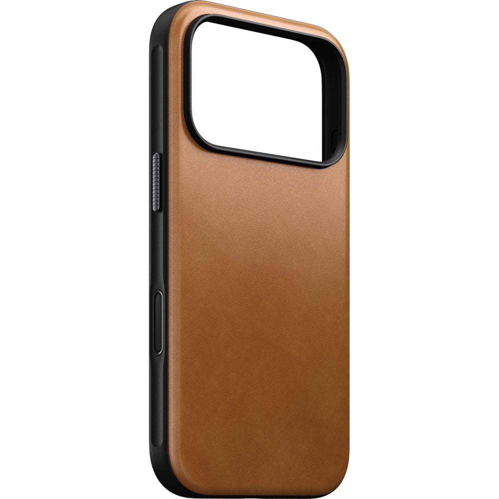 Handyhülle aus Naturleder für iPhone 17 Pro, Nomad Modern Leather Case mit MagSafe, Hellbraun