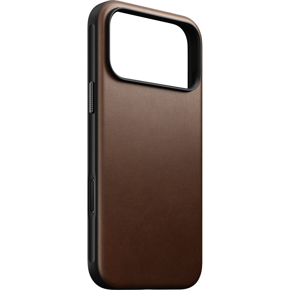 Handyhülle aus Naturleder für iPhone 17 Pro Max, Nomad Modern Leather Case mit MagSafe, Braun