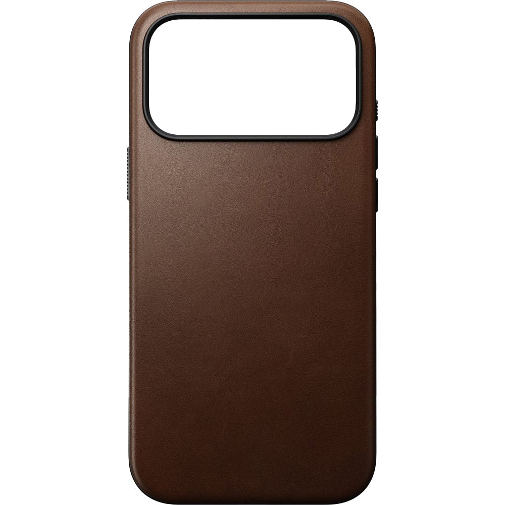 Handyhülle aus Naturleder für iPhone 17 Pro Max, Nomad Modern Leather Case mit MagSafe, Braun