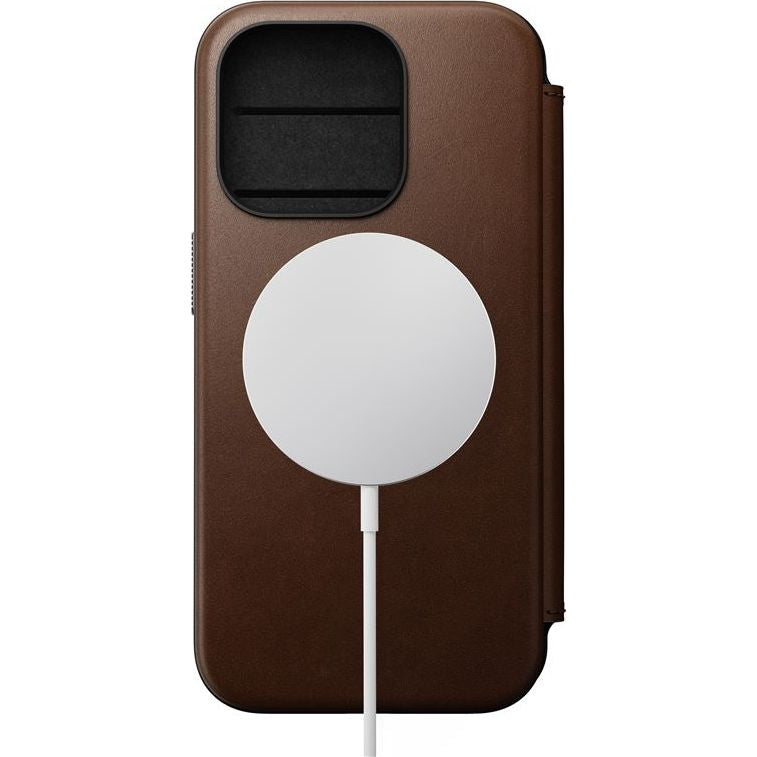 Schutzhülle Nomad Modern Leather für Apple iPhone 15 Pro, Braun