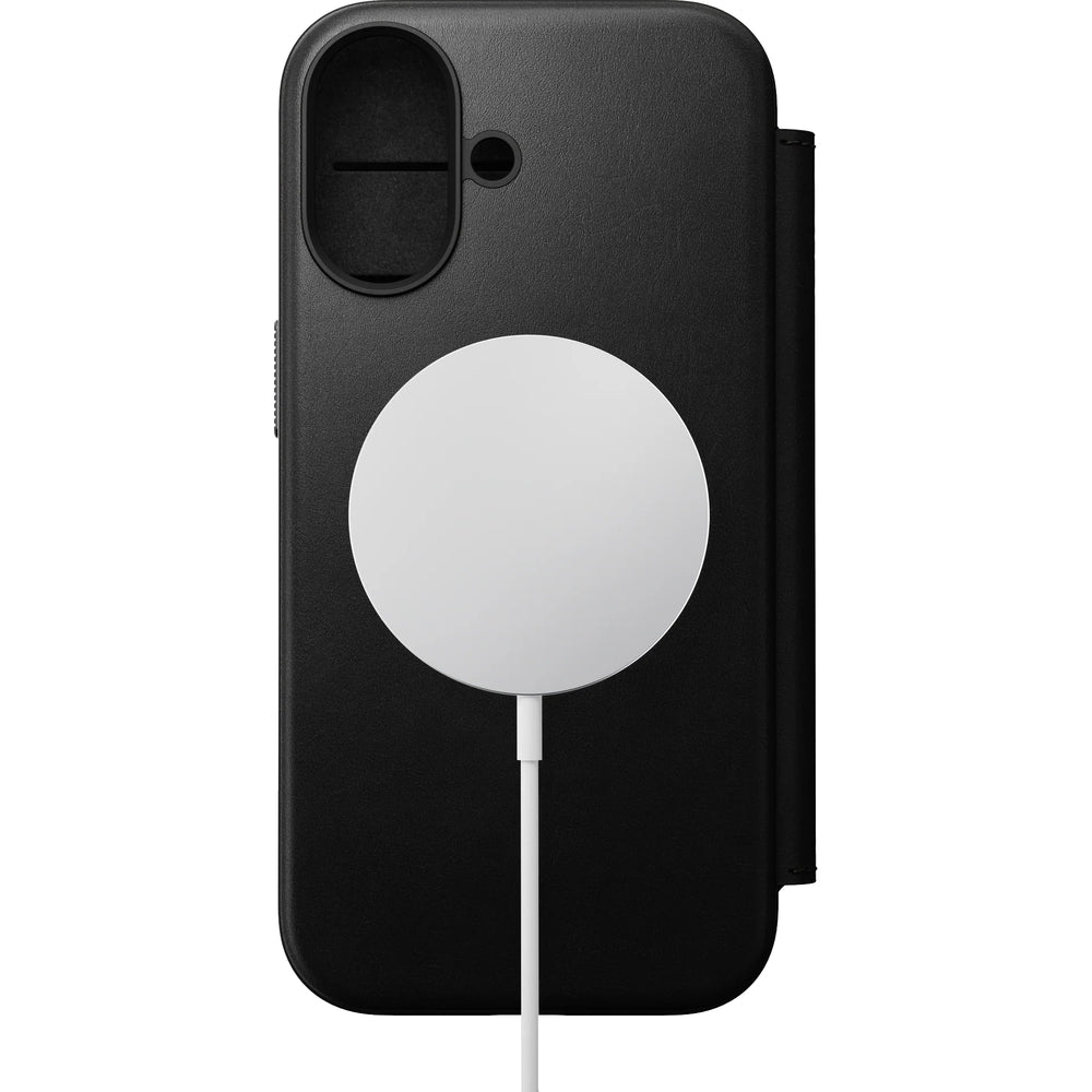 Handyhülle mit Klappe für iPhone 17, Nomad Modern Leather Folio mit MagSafe, Schwarz