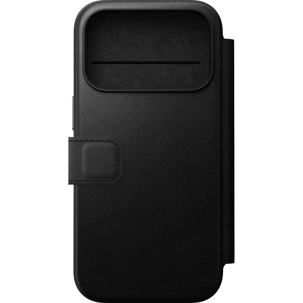Handyhülle mit Klappe für iPhone 17 Pro, Nomad Modern Leather Folio mit MagSafe, Schwarz