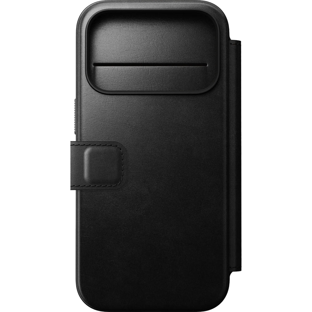 Handyhülle mit Klappe für iPhone 17 Pro, Nomad Modern Leather Folio Horween Series mit MagSafe, Schwarz