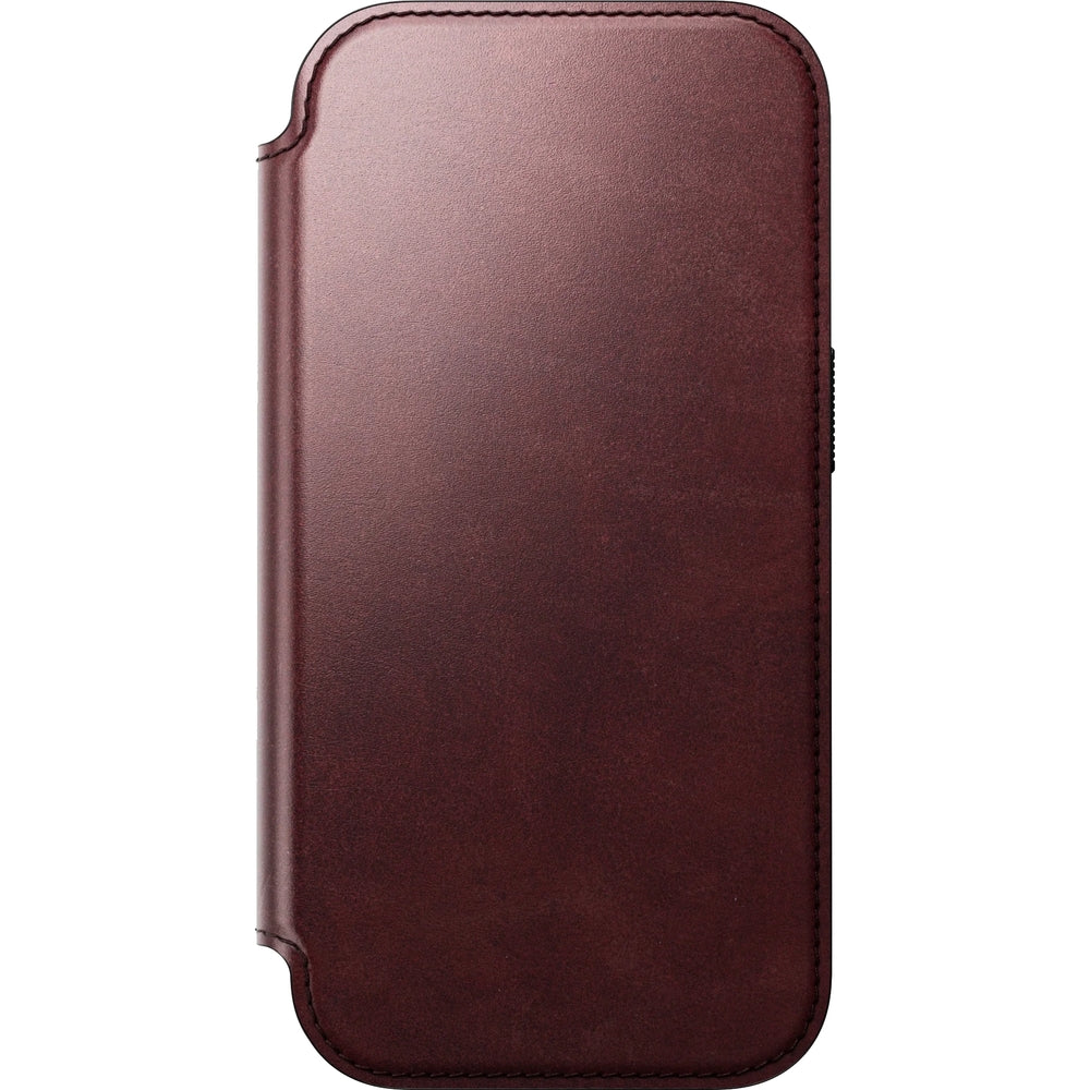 Handyhülle mit Klappe für iPhone 17 Pro, Nomad Modern Leather Folio Horween Series mit MagSafe, Kastanienbraun