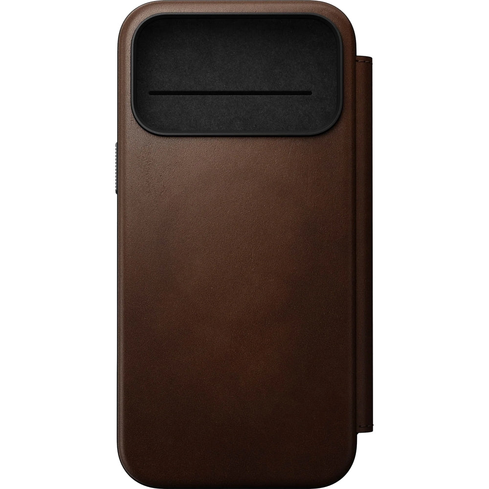 Handyhülle mit Klappe für iPhone 17 Pro Max, Nomad Modern Leather Folio mit MagSafe, Braun