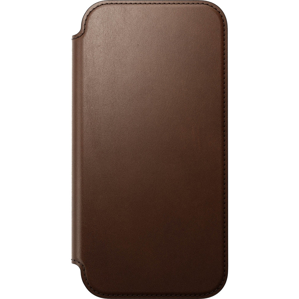 Handyhülle mit Klappe für iPhone 17 Pro Max, Nomad Modern Leather Folio mit MagSafe, Braun