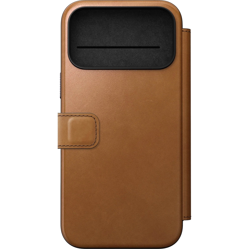 Handyhülle mit Klappe für iPhone 17 Pro Max, Nomad Modern Leather Folio mit MagSafe, Hellbraun