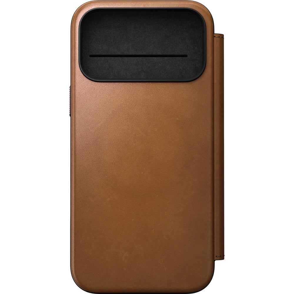 Handyhülle mit Klappe für iPhone 17 Pro Max, Nomad Modern Leather Folio mit MagSafe, Hellbraun