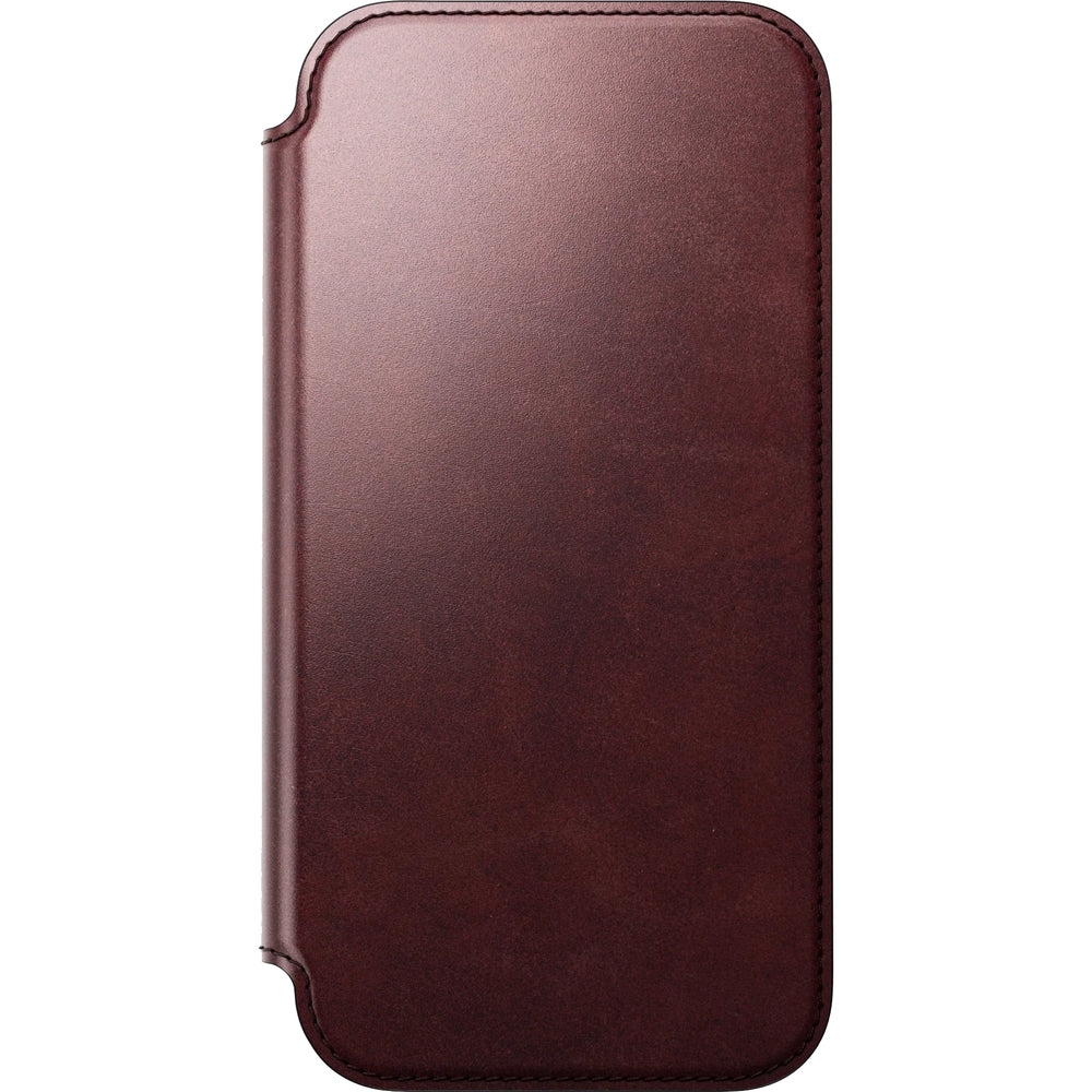Handyhülle mit Klappe für iPhone 17 Pro Max, Nomad Modern Leather Folio Horween Series mit MagSafe, Kastanienbraun