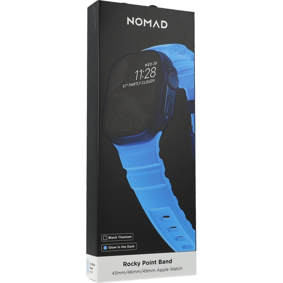 Armband für Apple Watch 49/46/45/44 mm, Nomad Rocky Point Band,  Blau-Schwarz