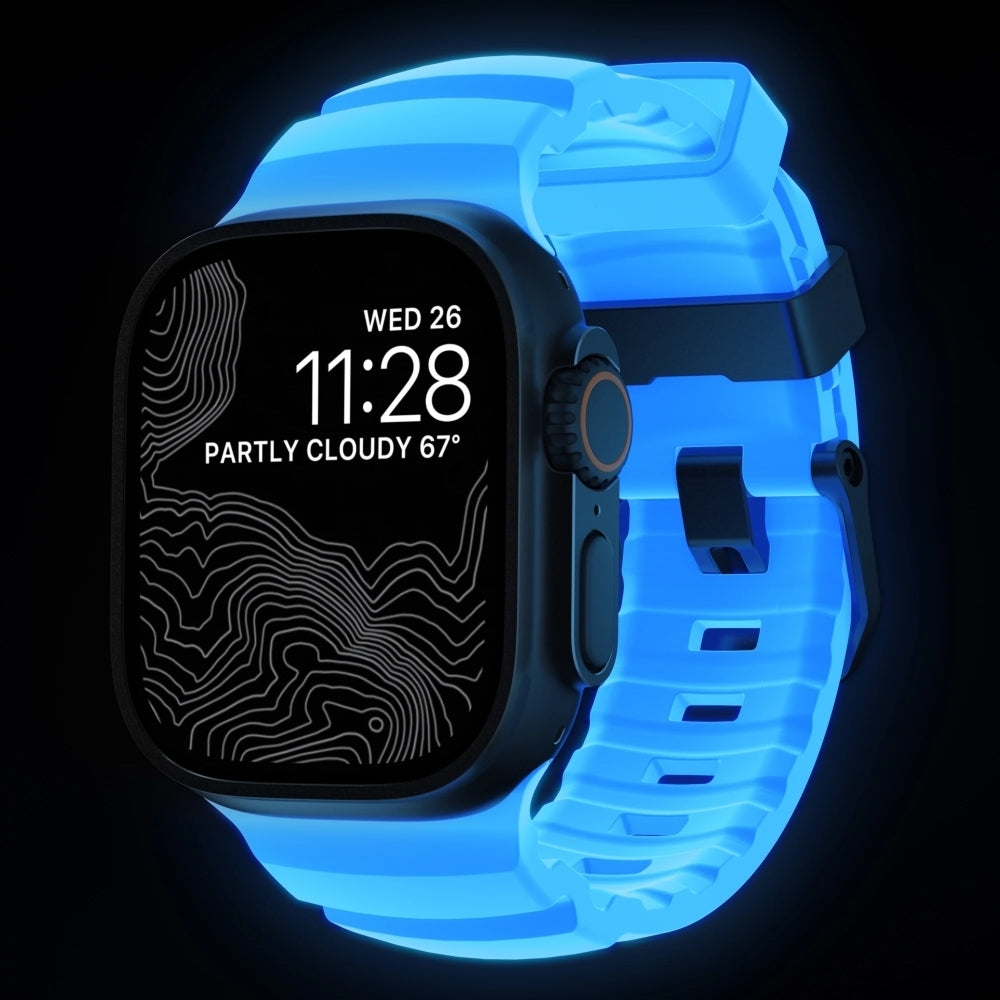 Armband für Apple Watch 49/46/45/44 mm, Nomad Rocky Point Band,  Blau-Schwarz