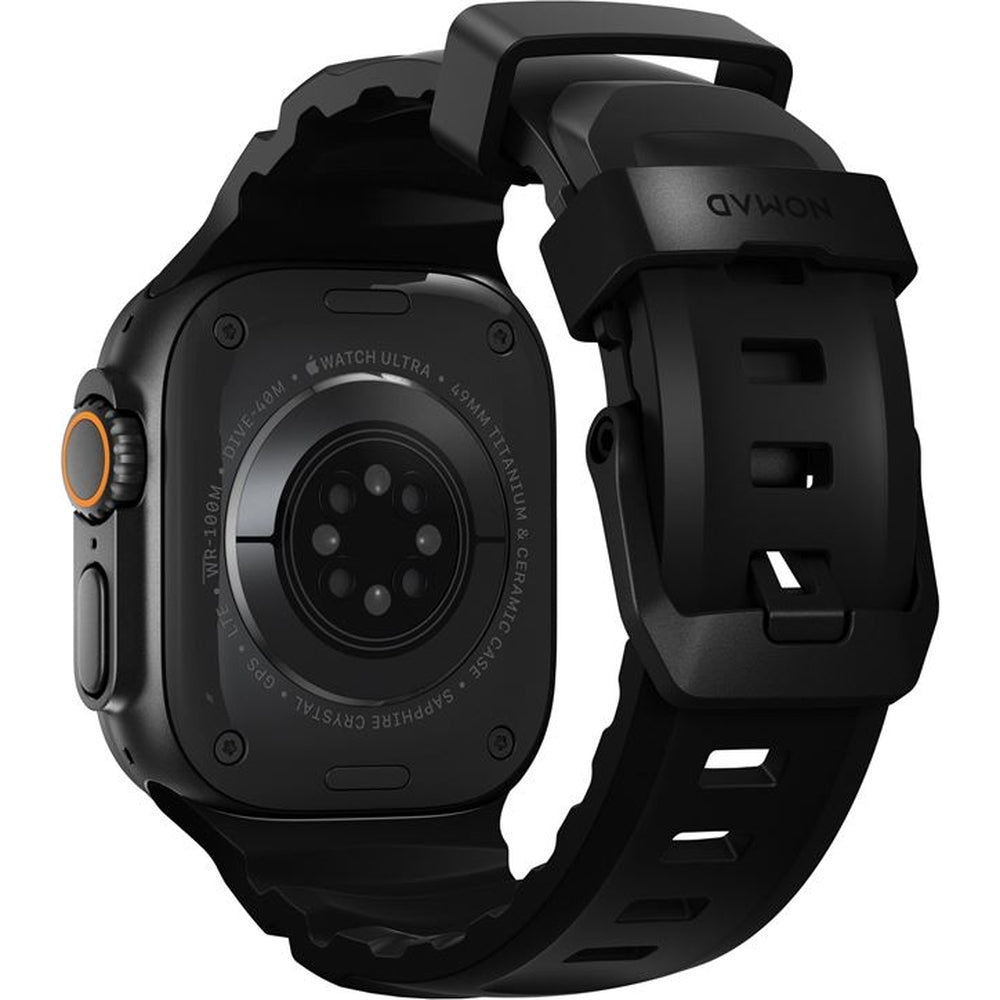 Armband für Apple Watch 49/46/45/44 mm, Nomad Rocky Point Band, Carbon schwarz