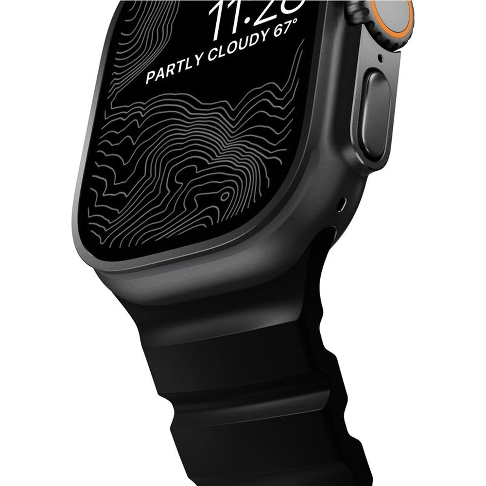 Armband für Apple Watch 49/46/45/44 mm, Nomad Rocky Point Band, Carbon schwarz