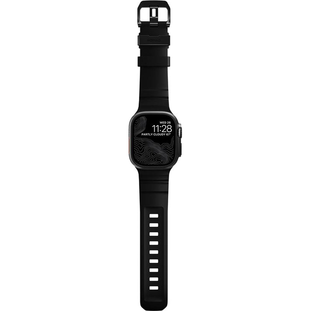 Armband für Apple Watch 49/46/45/44 mm, Nomad Rocky Point Band, Carbon schwarz