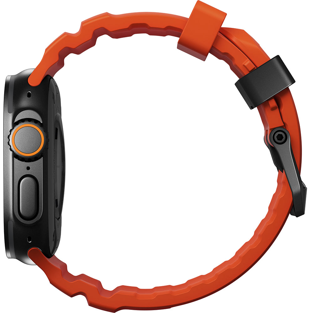 Armband für Apple Watch 49/46/45/44 mm, Nomad Rocky Point Band, Orange-Schwarz