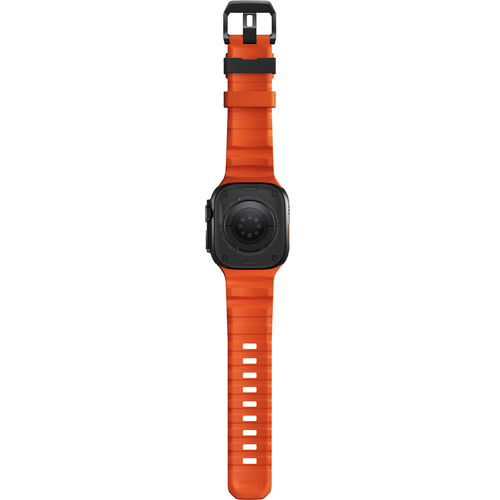 Armband für Apple Watch 49/46/45/44 mm, Nomad Rocky Point Band, Orange-Schwarz
