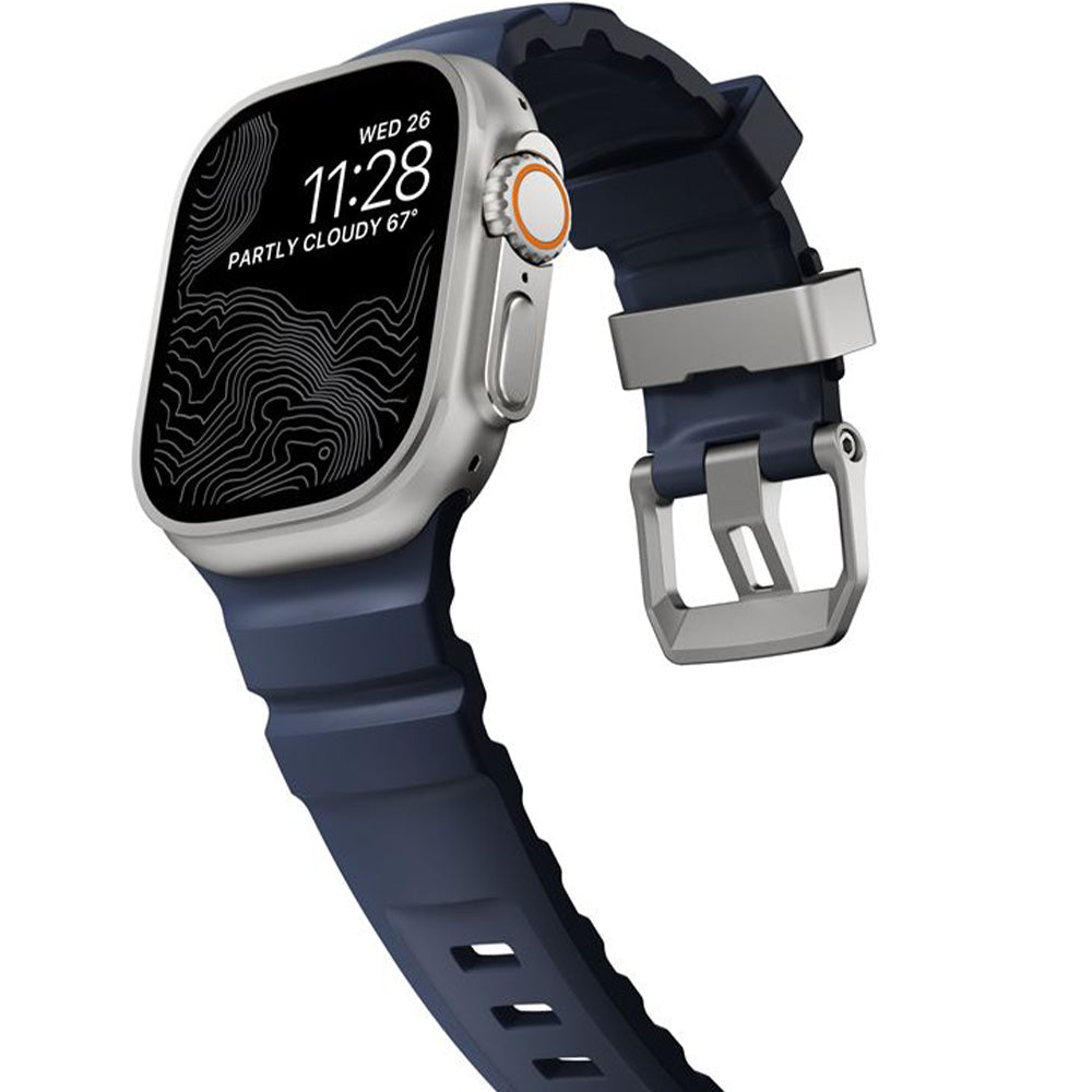 Armband für Apple Watch 49/46/45/44 mm, Nomad Rocky Point Band, Dunkelblau