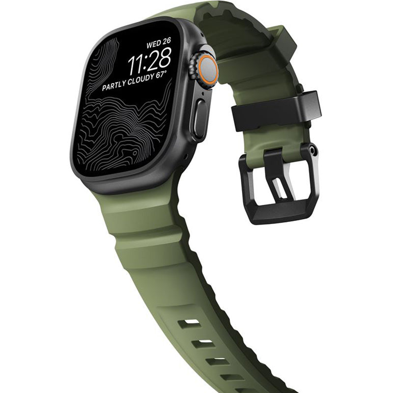 Armband für Apple Watch 49/46/45/44 mm, Nomad Rocky Point Band, Dunkelgrün