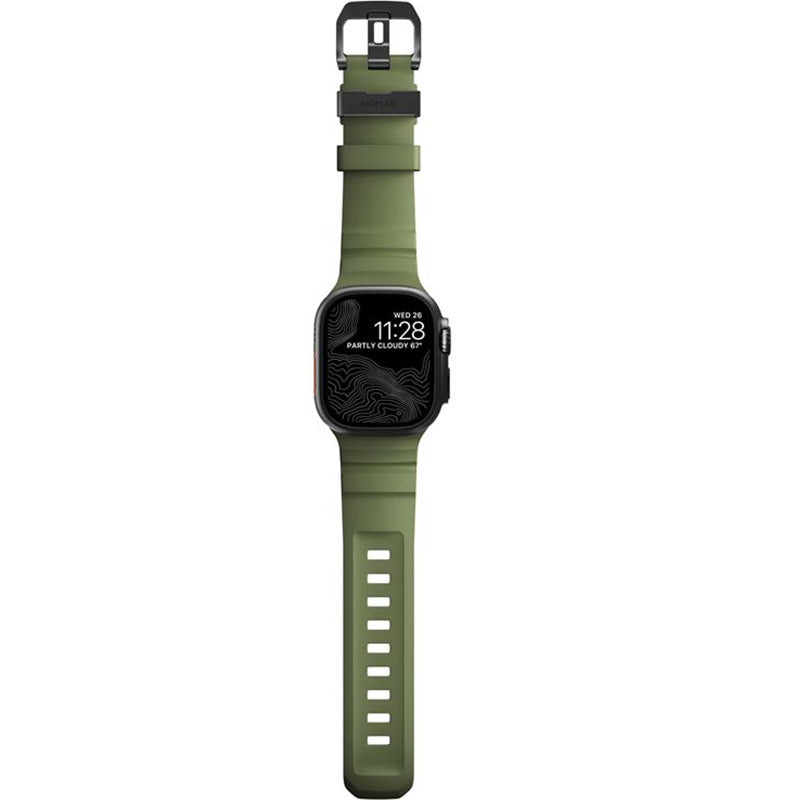 Armband für Apple Watch 49/46/45/44 mm, Nomad Rocky Point Band, Dunkelgrün