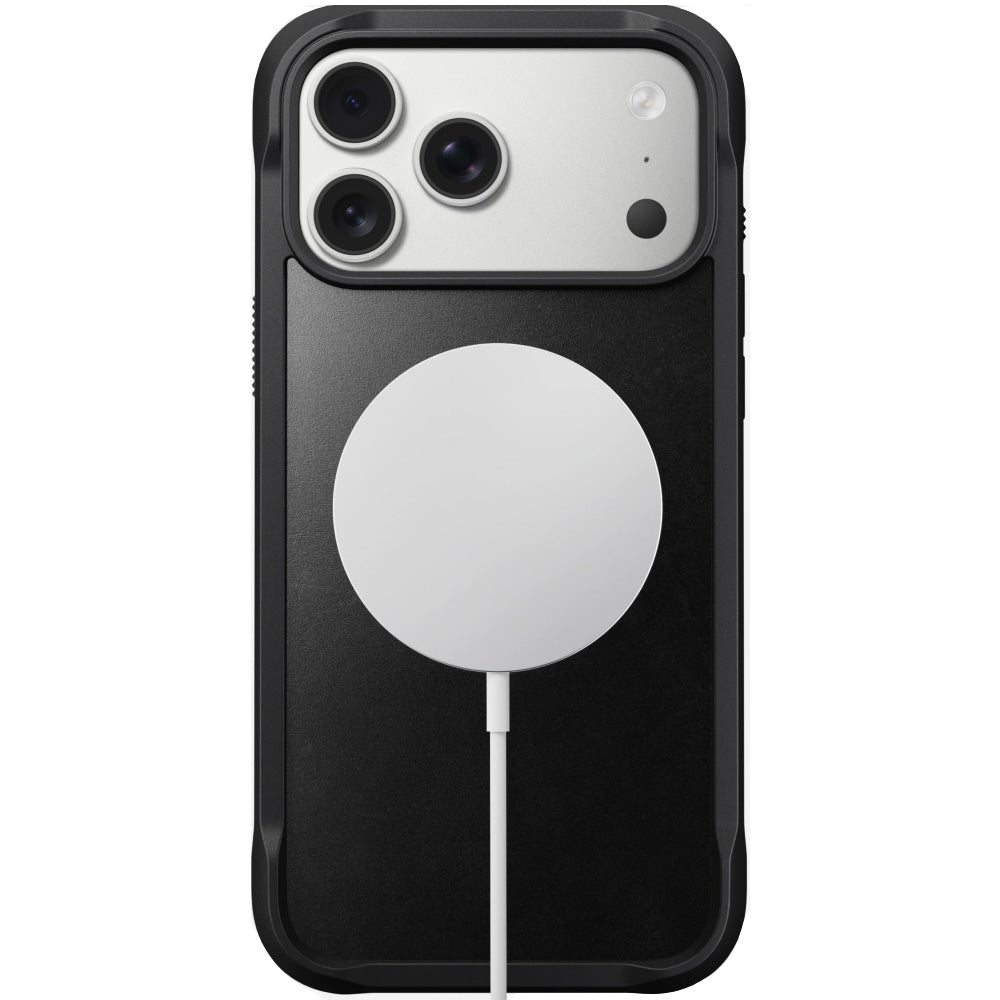 Handyhülle für iPhone 17 Pro Max, Nomad Rugged Leather für MagSafe, Schwarz