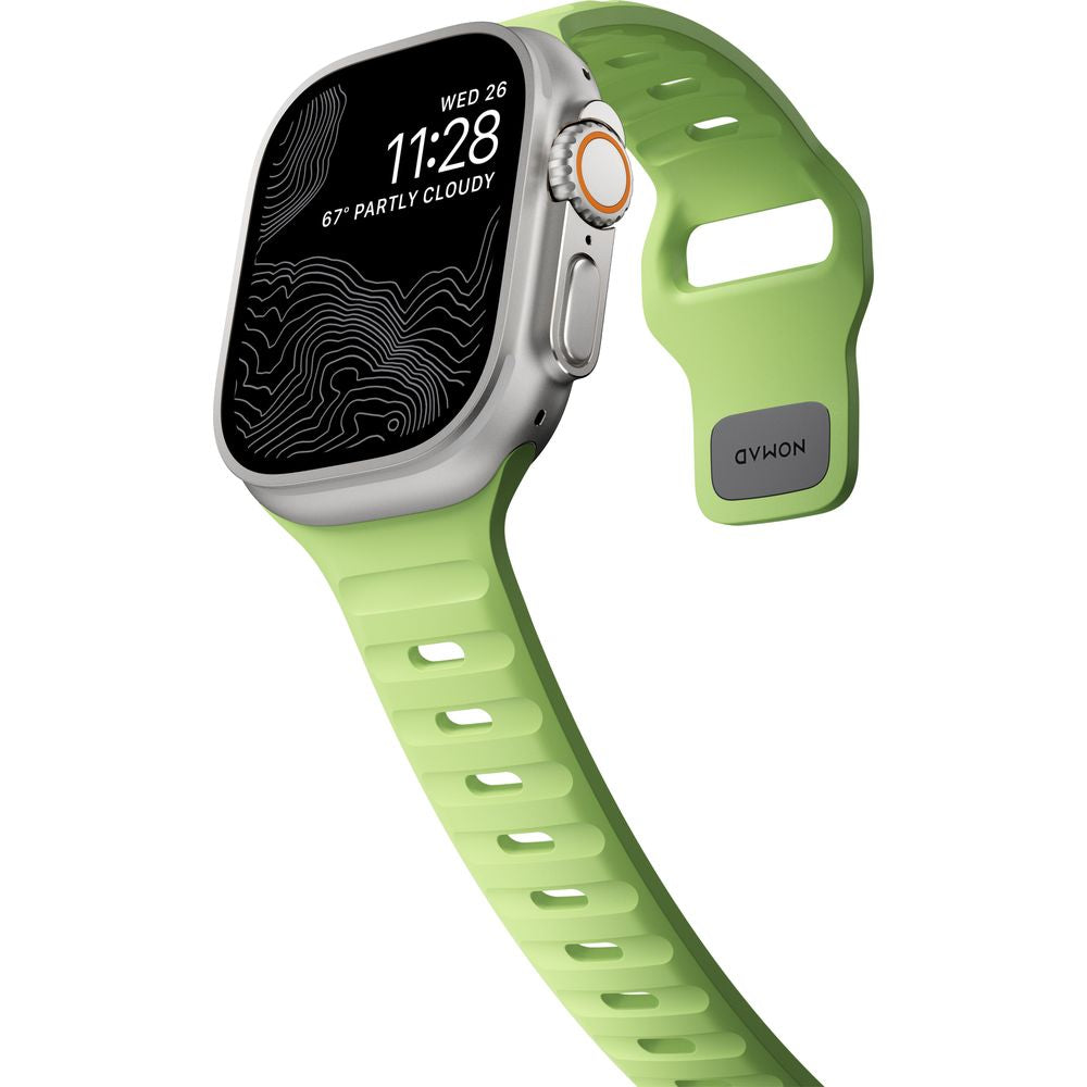 Armband für Apple Watch 49/45/44/42mm, Nomad Sport Strap, fluoreszierendes Grün