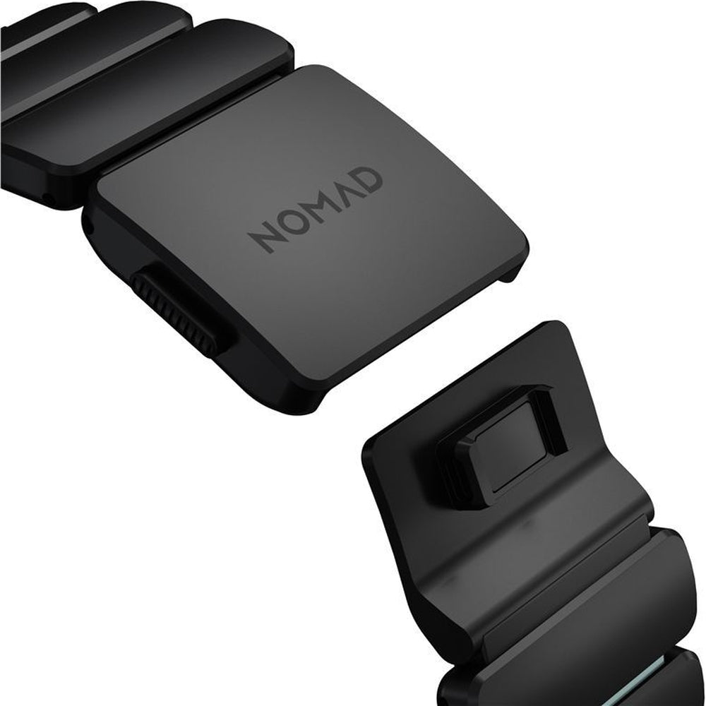 Armband für Apple Watch 49/46/45/44 mm, Nomad Stratos Band, Schwarz-blau Titan
