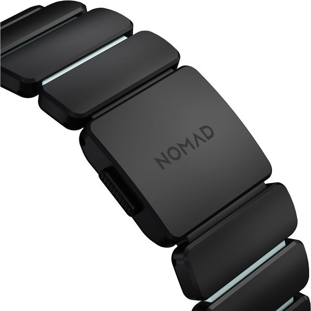 Armband für Apple Watch 49/46/45/44 mm, Nomad Stratos Band, Schwarz-blau Titan
