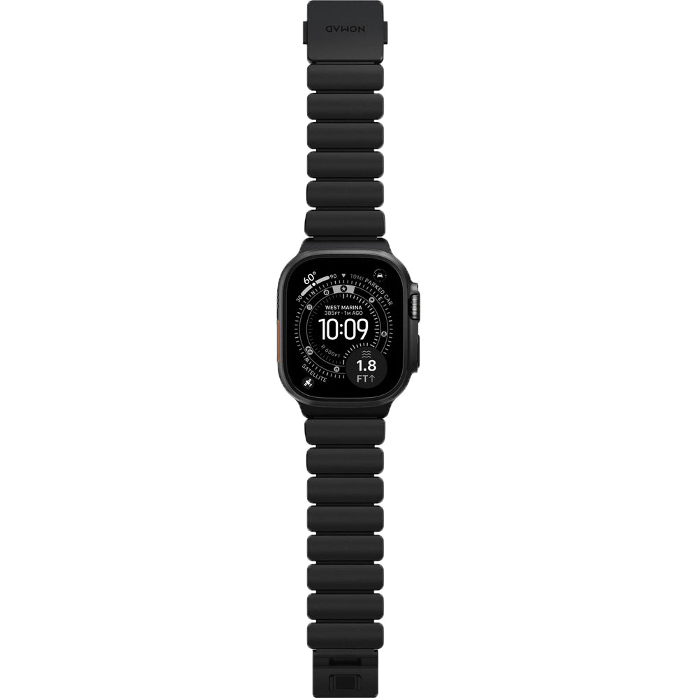 Armband für Apple Watch 49/46/45/44 mm, Nomad Stratos Band, Schwarzer Titan
