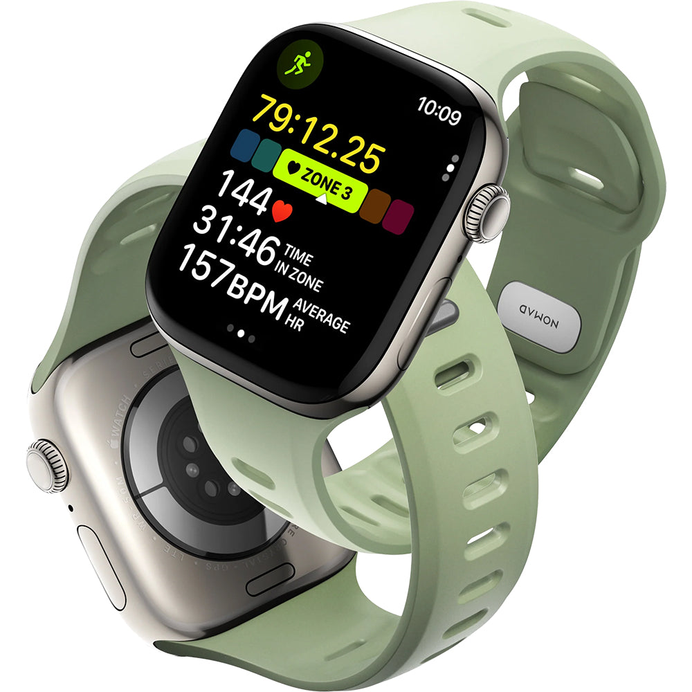 Uhrenarmband für Apple Watch 42 / 41 / 40 / 38 mm, Nomad Tempo Band, Grün