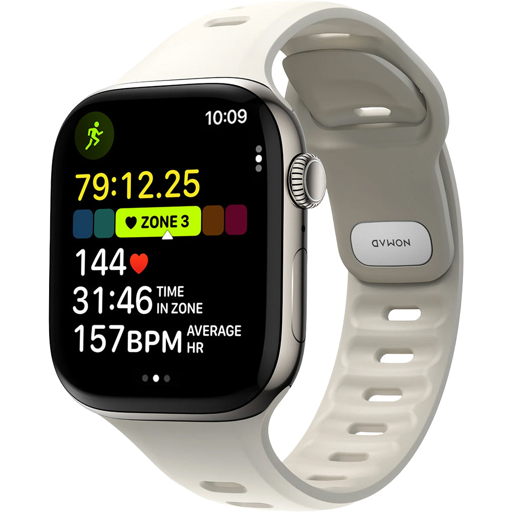 Uhrenarmband für Apple Watch 46 / 45 / 44 mm, Nomad Tempo Band, Beige